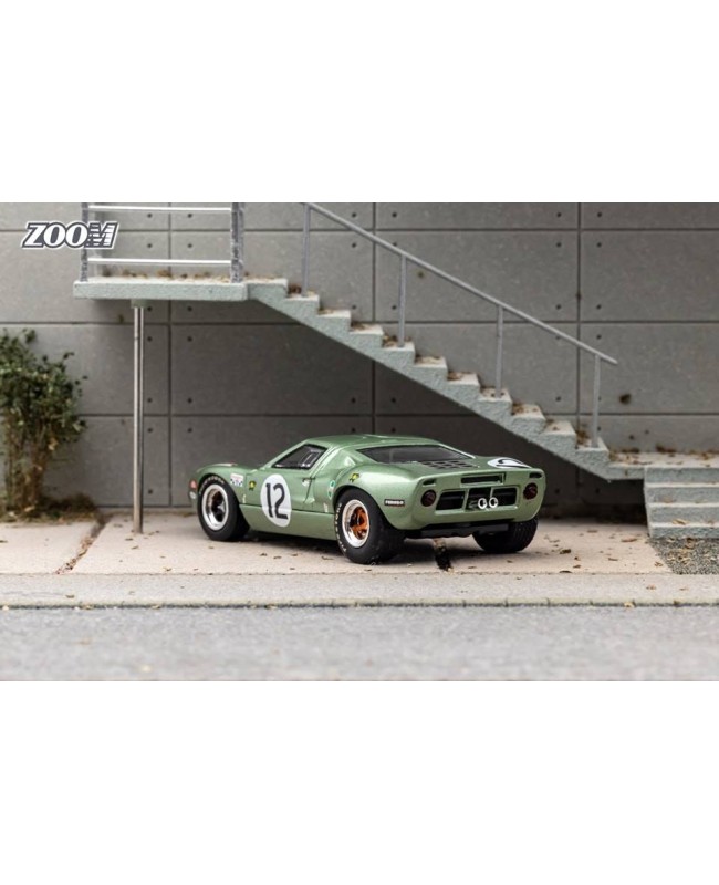 (預訂 Pre-order) Zoom 1/64 Ford GT40 Mk1 (Diecast car model) Green #12