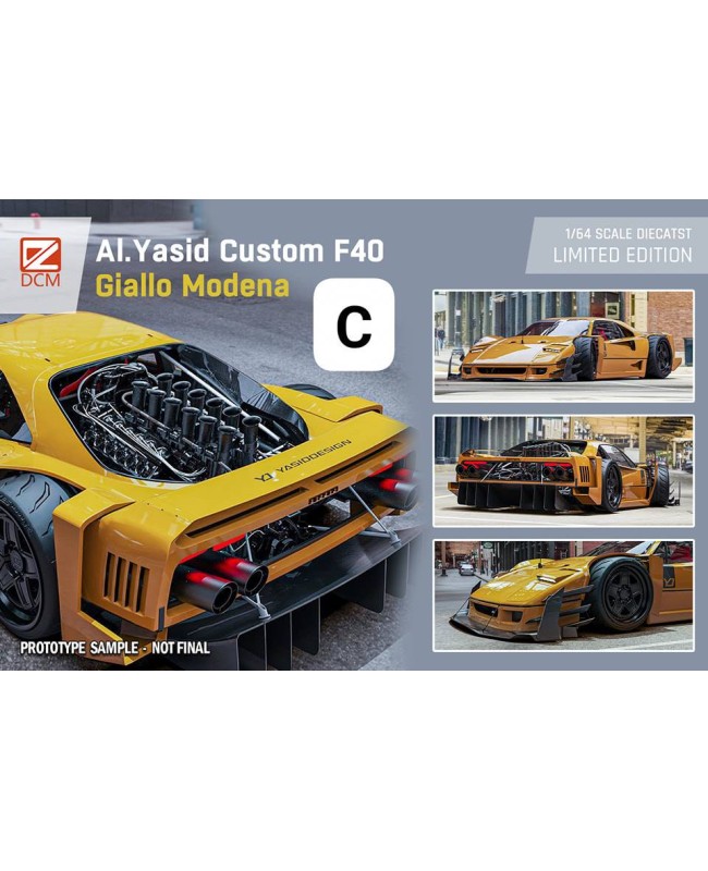 (預訂 Pre-order) DCM 1/64 modified Ferrari  F40 (Diecast car model) 限量599台 Yellow