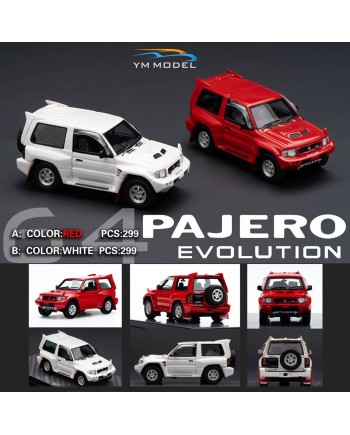 (預訂 Pre-order) YM model 1/64 Mitsubishi Pajero EVO V55 (Resin car model) 限量299台 White