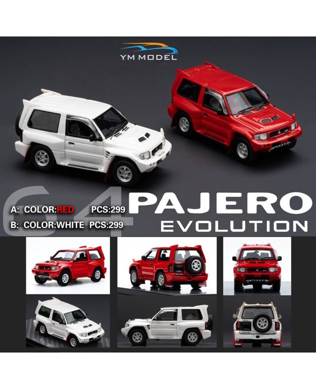 (預訂 Pre-order) YM model 1/64 Mitsubishi Pajero EVO V55 (Resin car model) 限量299台 Red