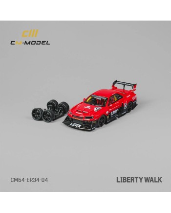 (預訂 Pre-order) CM model 1/64 Nissan LBWK ER34 NO.5 Carbon light Red/CM64-ER34-04 (Diecast car model)