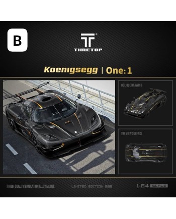 (預訂 Pre-order) TimeTop 1:64 Koenigsegg one1 (Diecast car model) 限量999台 Gold
