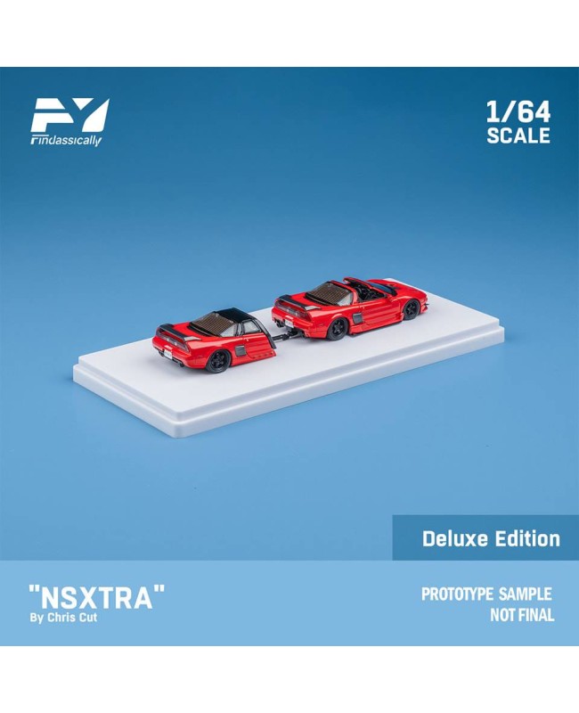 (預訂 Pre-order) Finclassically (FY) 1/64 NSX TRA by Chris Cut red (Diecast car model) 限量500台 Set (Car + Rear Trailer +  suitcase + Top Cover + Tent + Bicycle + puppy)