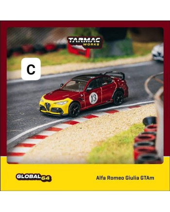 (預訂 Pre-order) Tarmac 1/64 T64G-TL031-MRY Alfa Romeo Giulia GTAm Red / Yellow (Diecast car model)
