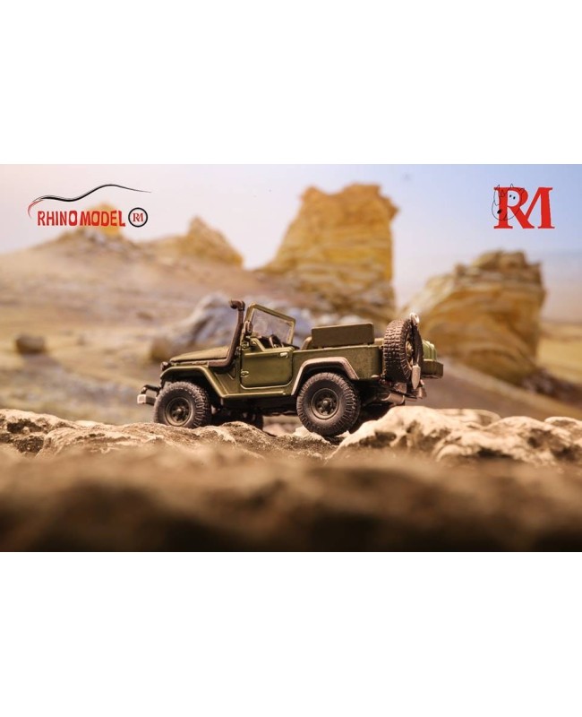 (預訂 Pre-order) Rhino Model 1:64 FJ40 Pick Up Land Cruiser (Diecast car model) 限量888台 Army Green