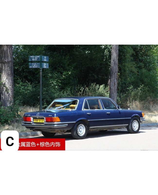 (預訂 Pre-order) MAXWELL 1/64 The first generation Mercedes S-Class 450SEL W116 (Diecast car model) 限量499台 Metallic blue