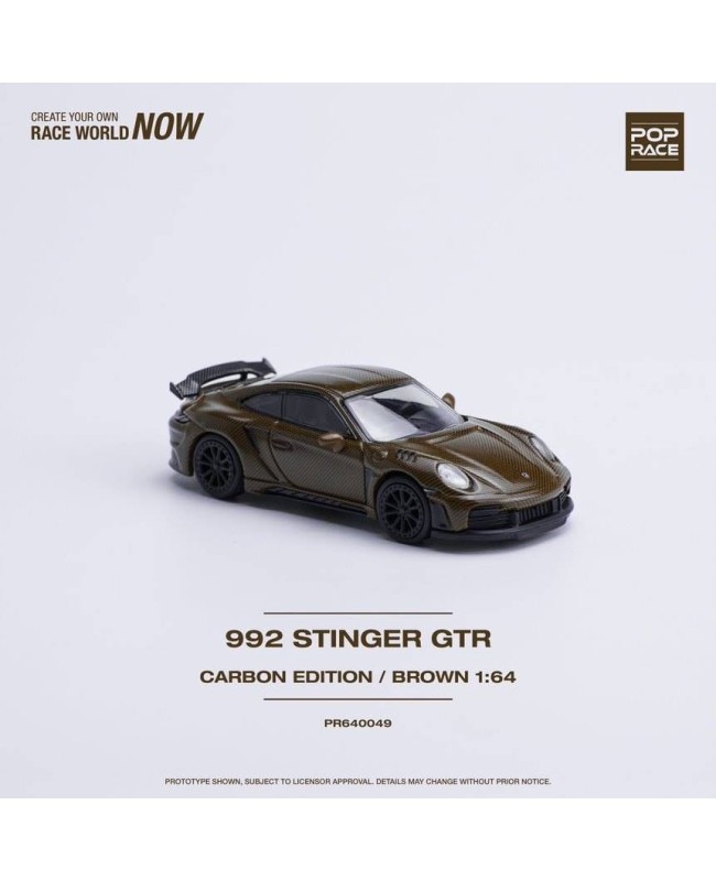 (預訂 Pre-order) POPRACE 1/64 992 STINGER GTR CARBON EDITION BROWN PR640049 (Diecast car model)