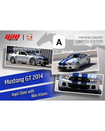 (預訂 Pre-order) GDO Hunter x DCM 1:64 Mustang 2014 (Diecast car model) NFS銀藍色電影版