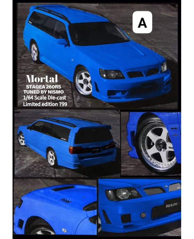 (預訂 Pre-order) Mortal 1/64 Nissan Stagea 260RS Nismo (Diecast car model) 限量799台 Blue