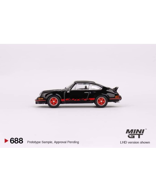 (預訂 Pre-order) MINI GT 1/64 MGT00688-R Porsche 911 Carrera RS 2.7 Black with Red Livery RHD (Diecast car model)