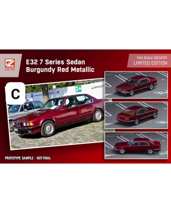 (預訂 Pre-order) DCM 1/64 BMW E32 7-Series Sedan (Diecast car model) 限量799台 Red