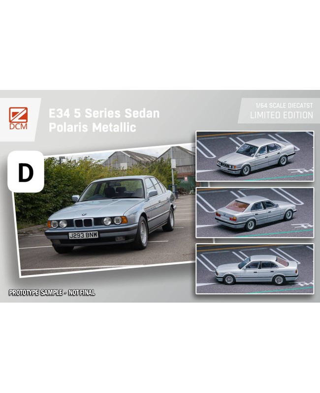 (預訂 Pre-order) DCM 1/64 BMW E34 5-Series Sedan (Diecast car model) 限量799台 Silver