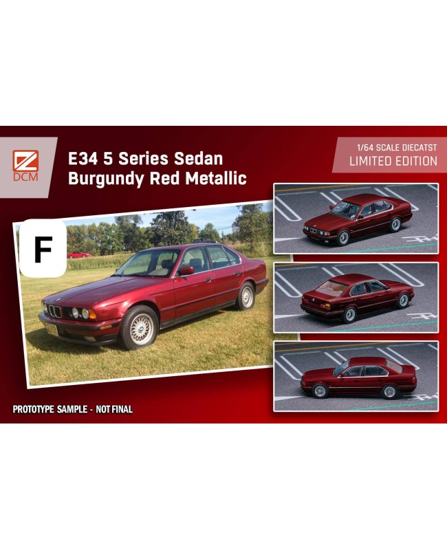 (預訂 Pre-order) DCM 1/64 BMW E34 5-Series Sedan (Diecast car model) 限量799台 Red