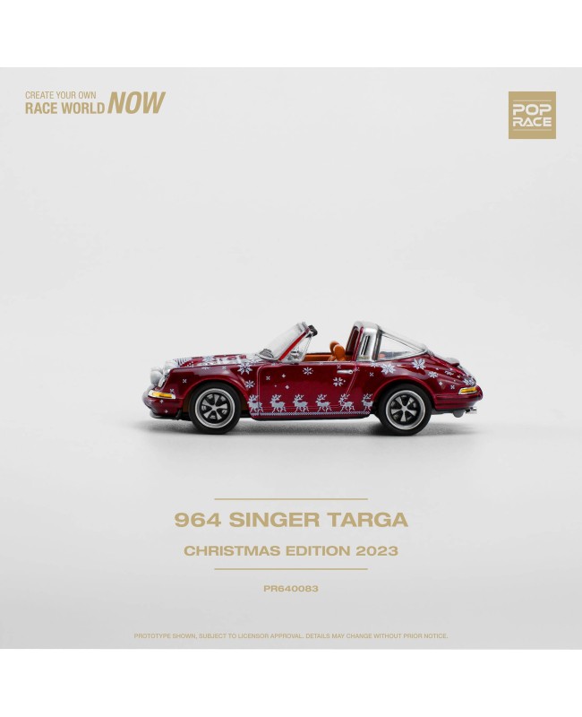 (預訂 Pre-order) POPRACE PR640083 - 1/64 964 SINGER TARGA CHRISTMAS EDITION 2023 (Diecast car model)