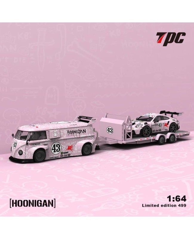 (預訂 Pre-order) TPC 1:64 trailer series (Diecast car model) 限量499台 Porsche 992 GT3 RS + Volkswagen Bus T1 VAN + Trailer