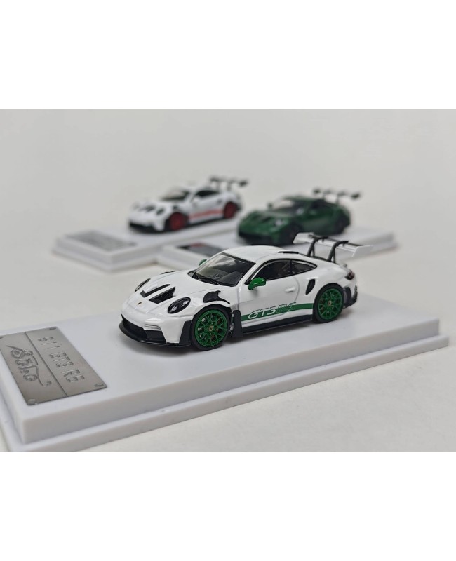 (預訂 Pre-order) Solo 1:64 992 GT3 RS (Diecast car model) White-Green 白色綠輪