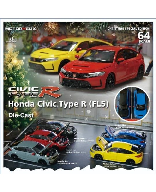 (預訂 Pre-order) MOTORHELIX 1/64 Honda Civic Type R(FL5) (Diecast car model) 限量299台 Yellow