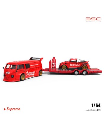 (預訂 Pre-order) BSC 1/64 trailer Supreme series (Diecast car model) 限量499台 Set. (Volkswagen T1 VAN +Trailer + RWB Beetle convertible)