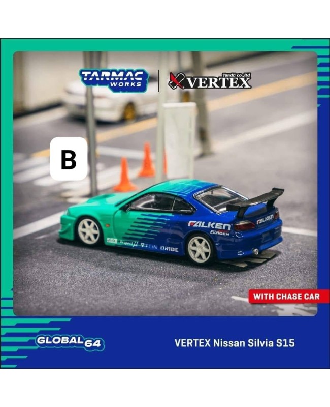 (預訂 Pre-order) Tarmac 1/64 T64G-023-FA - Vertex Nissan Silvia S15 Falken (Diecast car model)