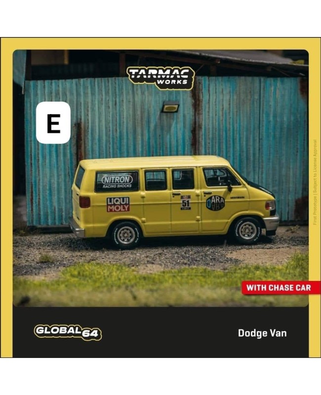 (預訂 Pre-order) Tarmac 1/64 T64G-TL032-YL - Dodge Van Yellow (Diecast car model)