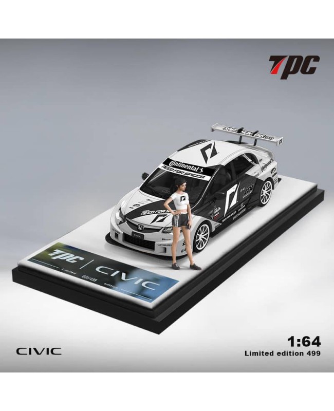 (預訂 Pre-order) TPC 1/64 Honda civic FD2 Black white Modified (Diecast car model) 人偶版