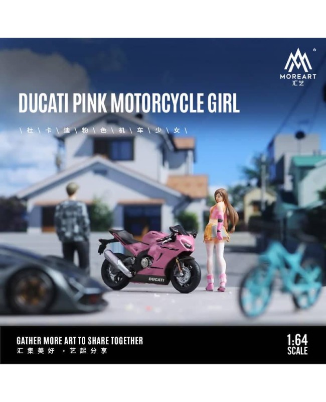 (預訂 Pre-order) MoreArt1:64 DUCATI PINK MOTORCYCLE GIRL MO222015