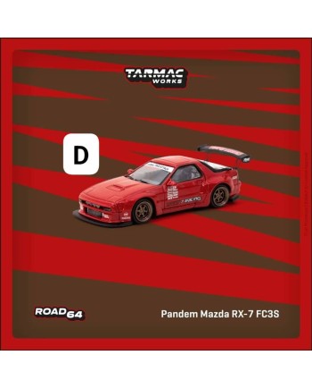 (預訂 Pre-order) Tarmac/ J-Collection 1/64 T64R-066-RE - Pandem Mazda RX-7 FC3S Red (Diecast car model)