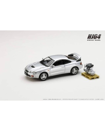 (預訂 Pre-order) HobbyJAPAN 1/64 Toyota CELICA GT-FOUR WRC Edition (ST205) with Engine Display Model (Diecast car model) HJ641064AS   : Sliver
