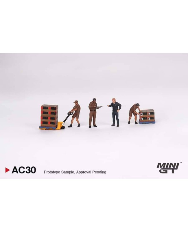 (預訂 Pre-order) MINI GT 1/64 MGTAC30 1/64 Figurine: UPS Driver and workers (Diecast car model)