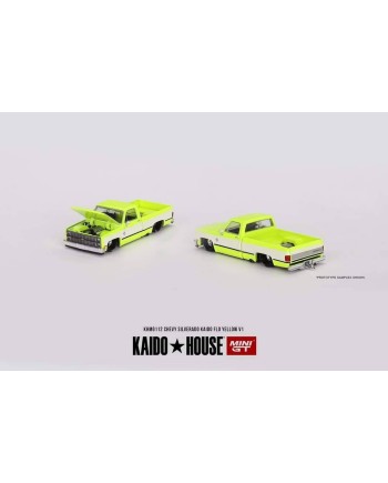 (預訂 Pre-order) KaidoHouse x MINI GT. KHMG112 Chevrolet Silverado KAIDO Flo Yellow V1 (Diecast car model)