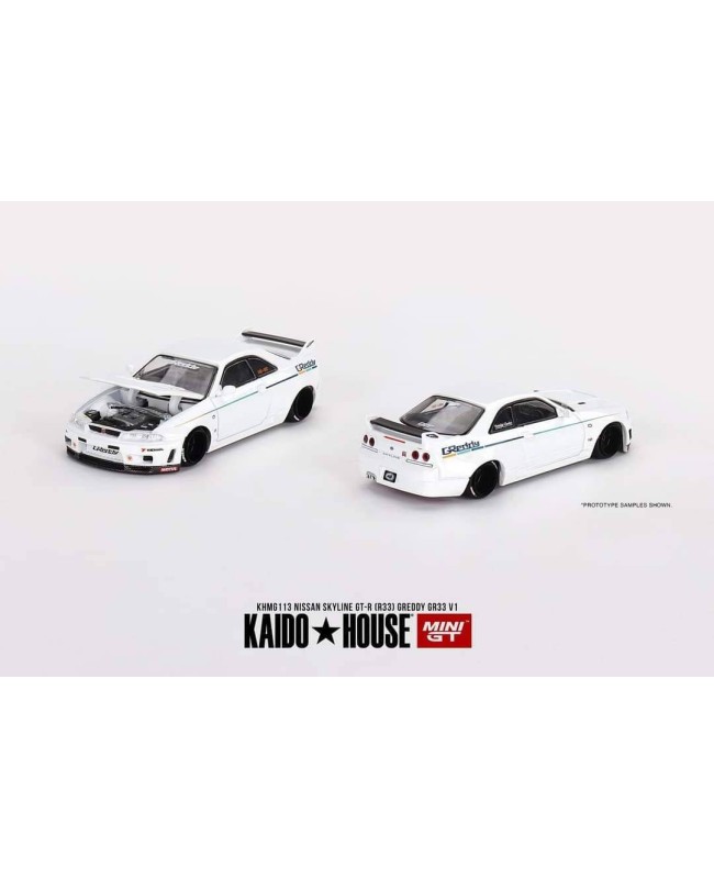(預訂 Pre-order) KaidoHouse x MINI GT. KHMG113 Nissan Skyline GT-R (R33) Greddy GR33 V1 (Diecast car model)