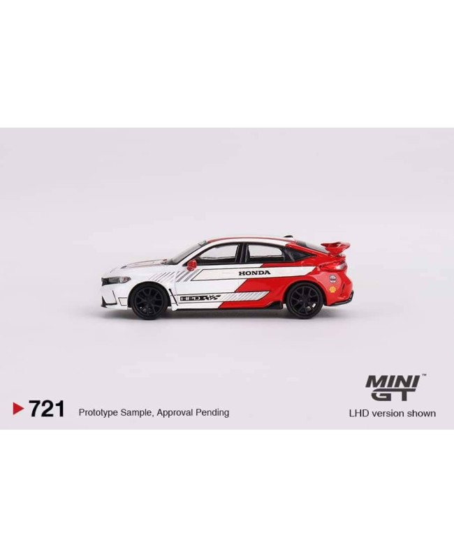 (預訂 Pre-order) MINI GT 1/64 Honda Civic Type R #2 2023 Pace Car White MGT00721-L (Diecast car model)