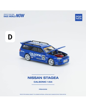 (預訂 Pre-order) POPRACE 1/64 PR640059 NISSAN STAGEA CALSONIC LIVERY (Diecast car model)