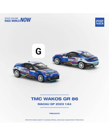 (預訂 Pre-order) POPRACE 1/64 PR640079 TMC WAKOS GR 86 MACAU GP 2023 (Diecast car model)