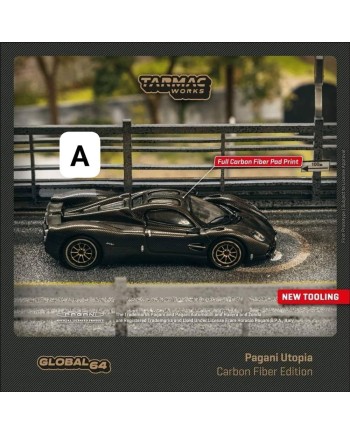 (預訂 Pre-order) Tarmac 1/64 T64G-TL055-BCF Pagani Utopia Black Carbon Fiber (Diecast car model)