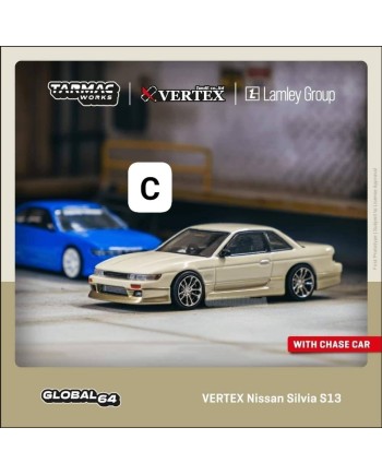(預訂 Pre-order) Tarmac 1/64 T64G-025-WH VERTEX Nissan Silvia S13 White / Gold Lamley Special Edition (Diecast car model)