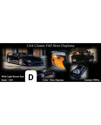(預訂 Pre-order) MY64 1/64 Classic F40 (Resin car model) Nero Daytona Metallic Black (限量199台)