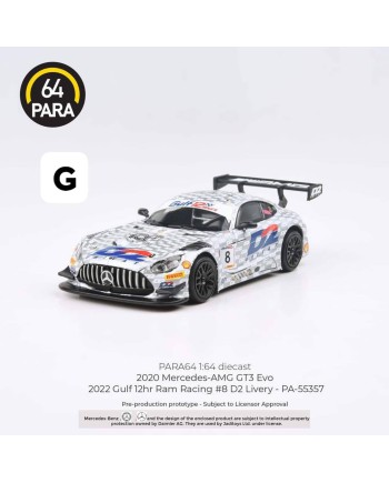 (預訂 Pre-order) PARA64 1/64 PA-55357 Mercedes-AMG GT3 Evo 2022 Gulf 12hr Ram Racing No.8 D2 Livery LHD (Diecast car model)