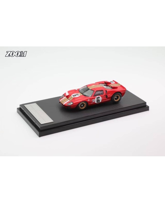 (預訂 Pre-order) Zoom 1:64  Ford GT40 Mk II 2 (Diecast car model) Red#16