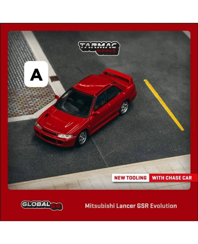 (預訂 Pre-order) Tarmac 1/64 T64G-048-RE Mitsubishi Lancer GSR Evolution Red (Diecast car model)