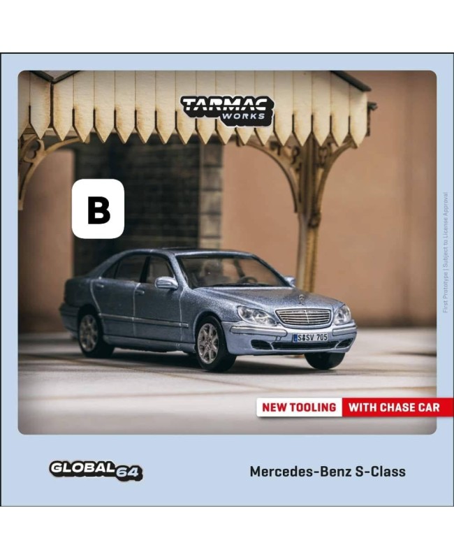 (預訂 Pre-order) Tarmac 1/64 T64G-072-BL Mercedes-Benz S-Class Horizon Blue Metallic (Diecast car model)