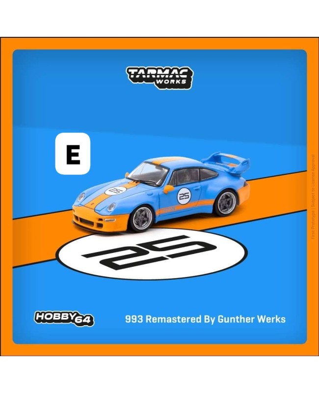 (預訂 Pre-order) Tarmac 1/64 T64-TL054-BO 993 Remastered By Gunther Werks Blue / Orange (Diecast car model)