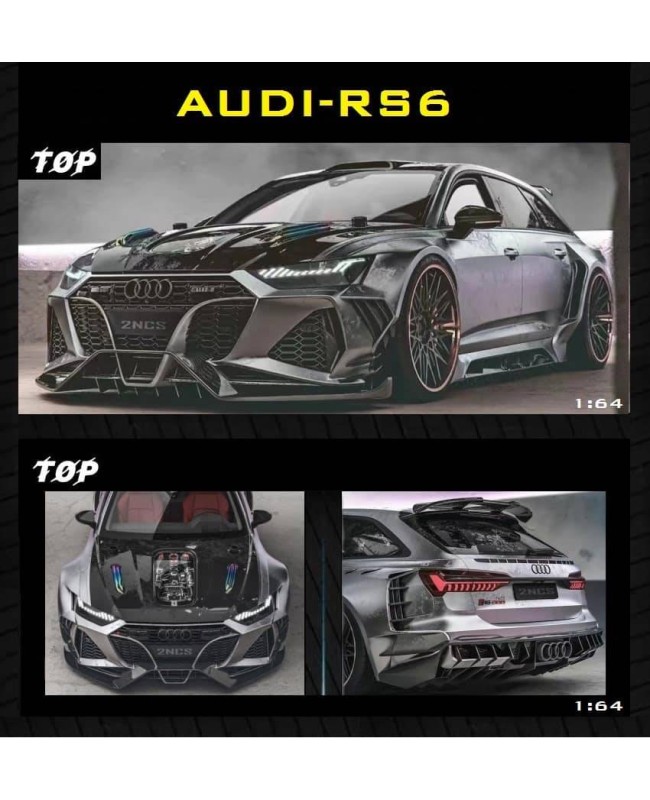 (預訂 Pre-order) Top Models 1/64 Modified Audi RS6 silver gray (Diecast car model) 限量999台