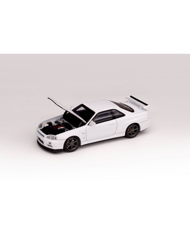 (預訂 Pre-order) MOTORHELIX 1/64 NISSAN SKYLINE GT-R R34 V Spec II (Diecast car model) Pearl White (限量599台)