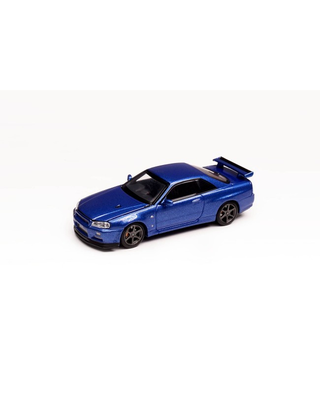 (預訂 Pre-order) MOTORHELIX 1/64 NISSAN SKYLINE GT-R R34 V Spec II (Diecast car model) Bayside Blue (限量599台)