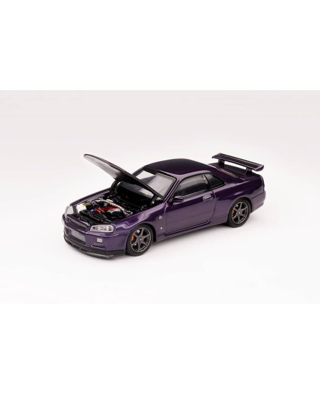 (預訂 Pre-order) MOTORHELIX 1/64 NISSAN SKYLINE GT-R R34 V Spec II (Diecast car model) Midnight Purple (限量999台)