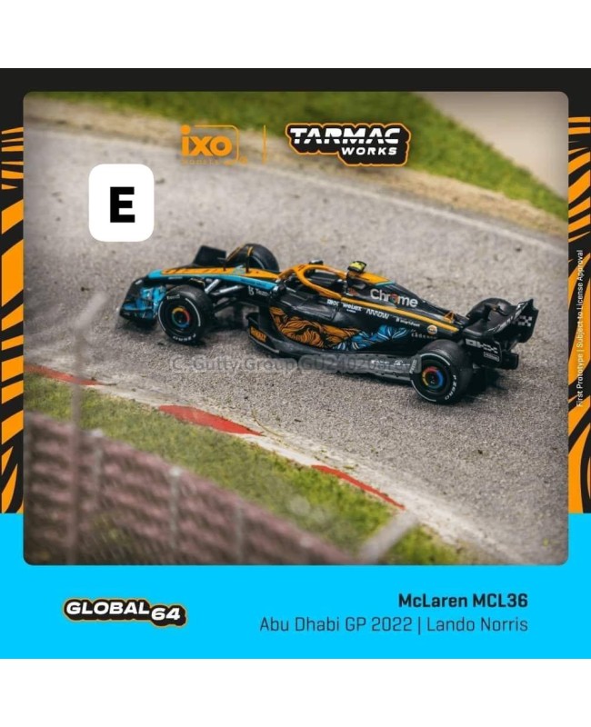 (預訂 Pre-order) Tarmac 1/64 T64G-F041-LN3 McLaren MCL36 Abu Dhabi Grand Prix 2022 Lando Norris (Diecast car model)