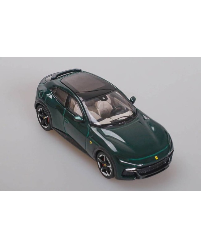 (預訂 Pre-order) Funny Model 1/64 Ferrari F SUV (Diecast car model) British Green 英國綠配紅色剎車卡鉗, 銀黑車轆, 棕色內飾, 茶色天窗 (限量399臺)