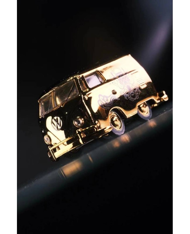 (預訂 Pre-order) HY Model 1/64 1960 VW Volkswagen bus (Diecast car model) 限量499台 Chrome Gold (Year of the Dragon Special Edition)