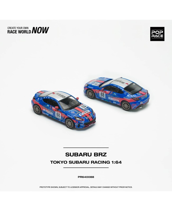 (預訂 Pre-order) POPRACE 1/64 PR640088 TOKYO SUBARU RACING SUBARU BRZ (Diecast car model)